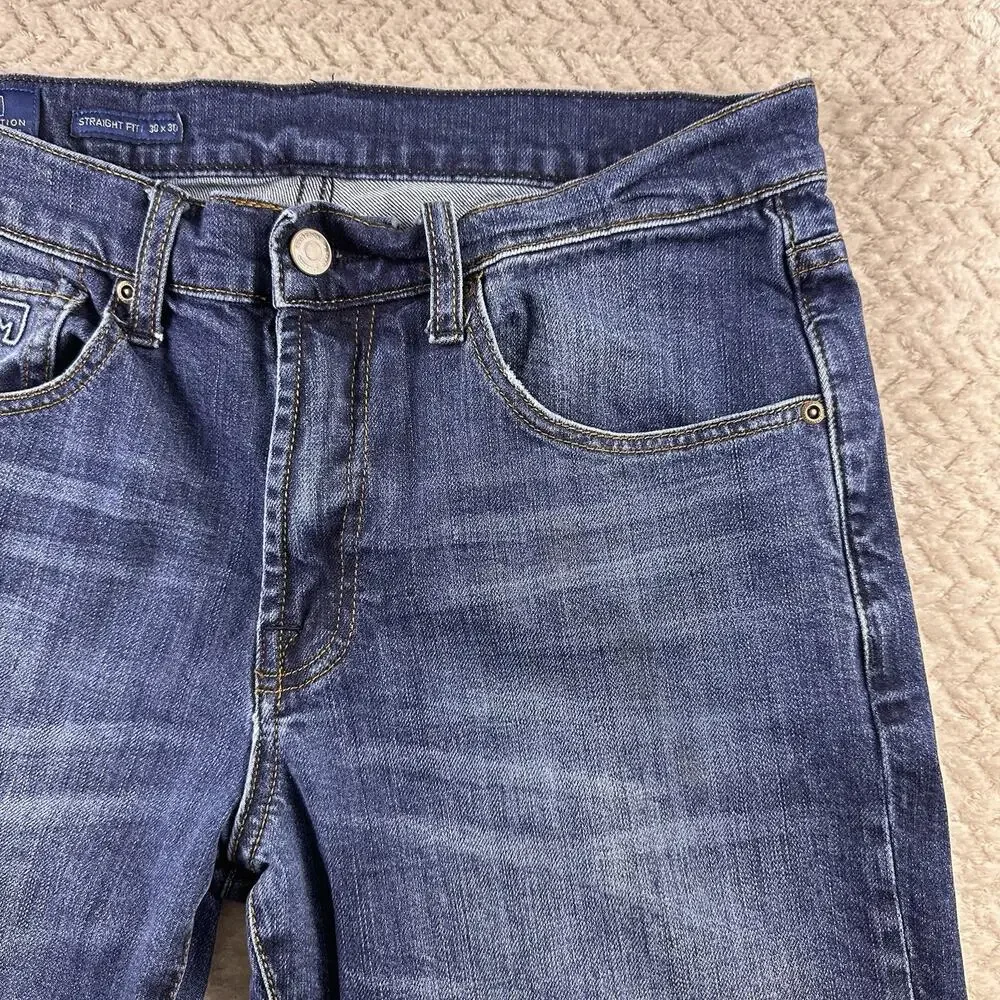 M Collection By Michael Strahan Jeans Mens Blue 30x30 Straight Fit Stretch‎